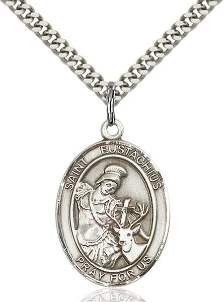 Sterling Silver Saint Eustachius Necklace Set