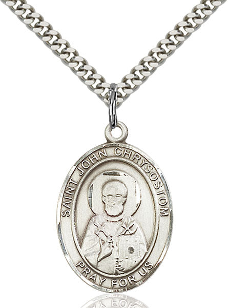 Sterling Silver Saint John Chrysostom Necklace Set