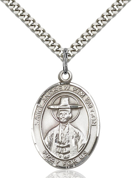 Sterling Silver Saint Andrew Kim Taegon Necklace Set