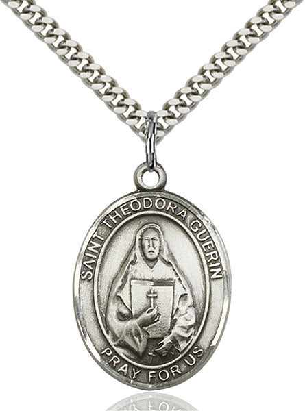 Sterling Silver Saint Theodore Guerin Necklace Set