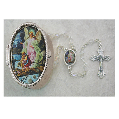 Guard. Angel Crystal Rosary Box