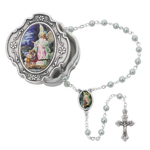 Guard. Angel Blue Rosary with Box