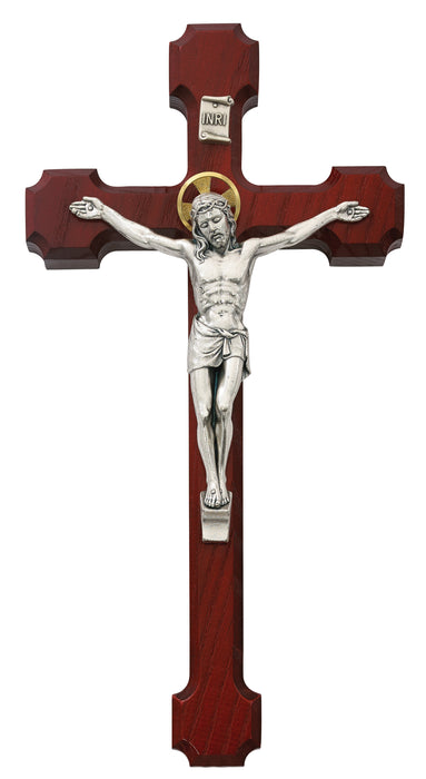 10-inch Cherry Crucifix with Halo Sil