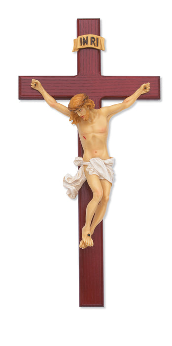 15-inch Cherry Stain Crucifix