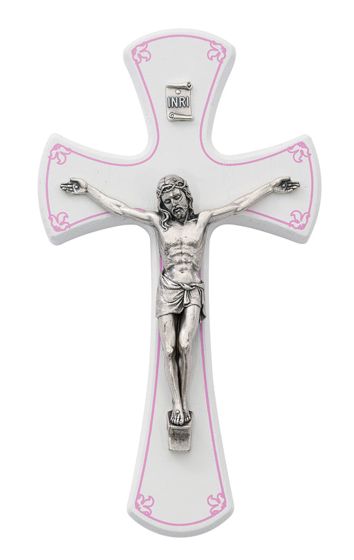 7-inch White/Silver Crucifix/Pink