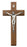 8-inch Beveled Walnut/Silver Crucifix