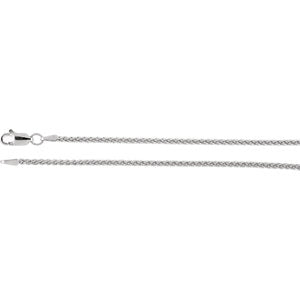 24-inch Wheat Chain with Lobster Clasp - 14K White Gold