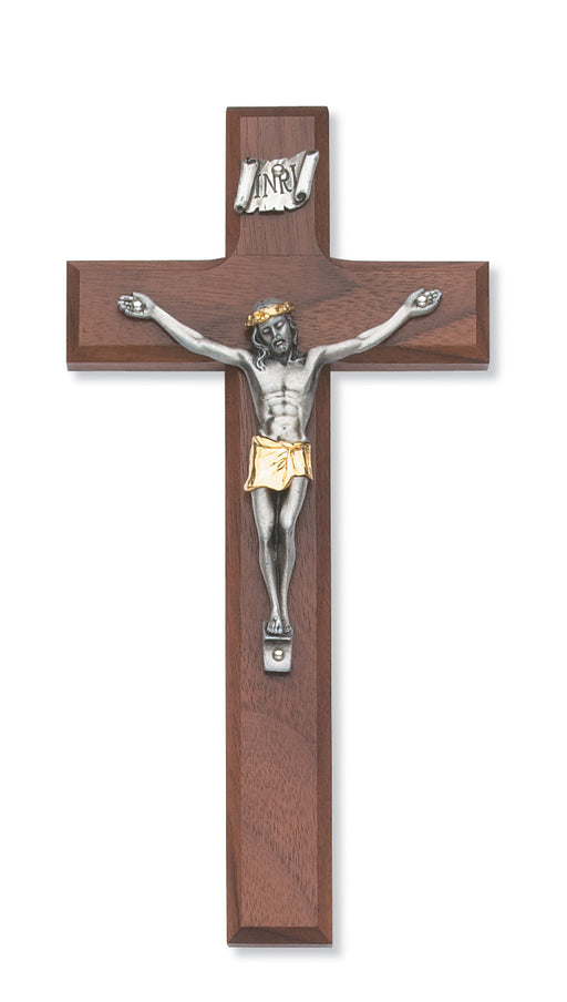 8-inch Walnut Crucifix 2Tone Corp