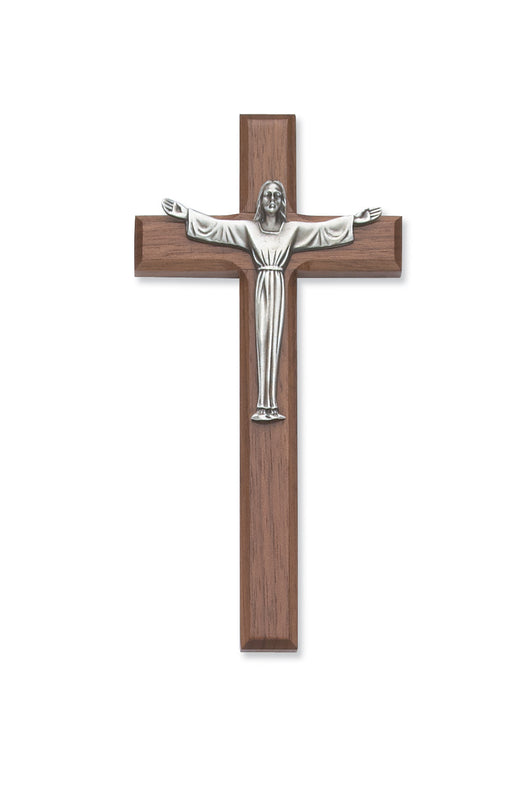 7-inch Walnut Risen Crucifix