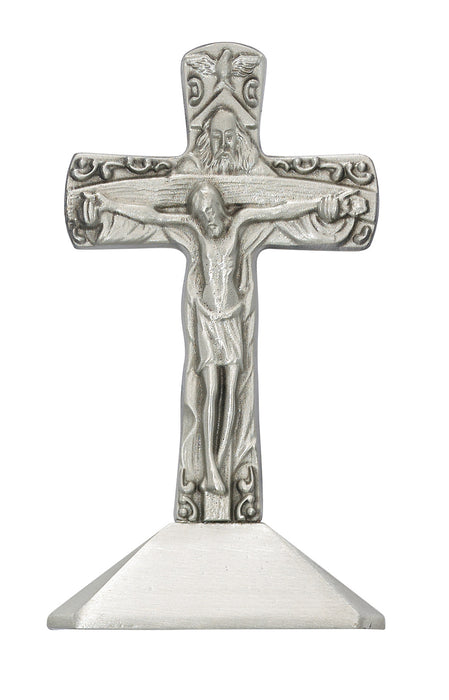 4-inch Pewter Stng Trinity Crucifix