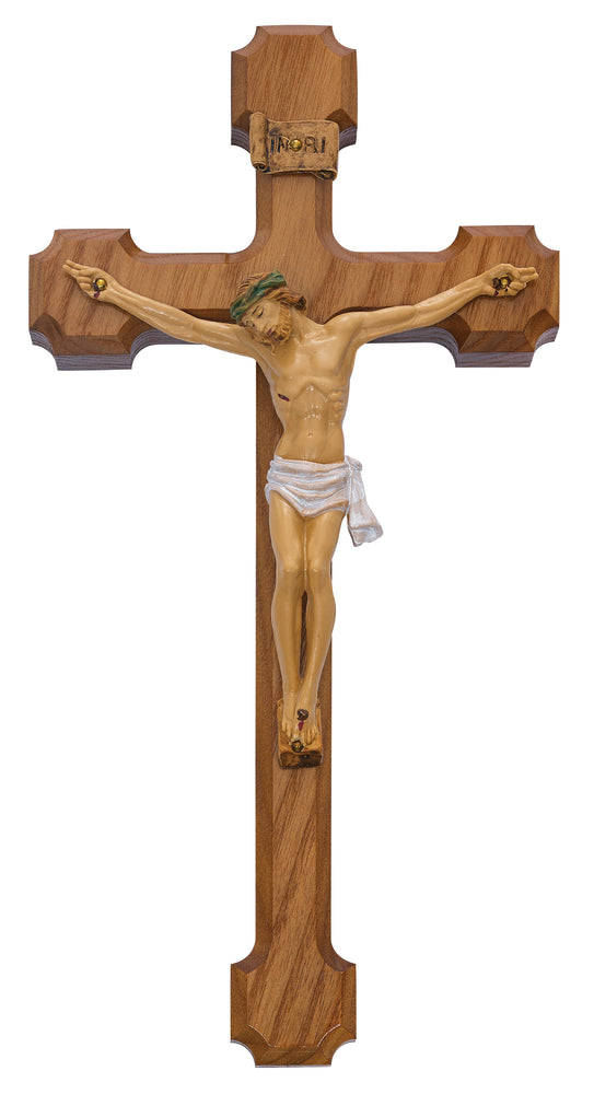 10-inch Walnut Crucifix with Resin