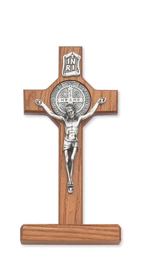 6-inch Walnut Stng Saint Benedict Crucifix
