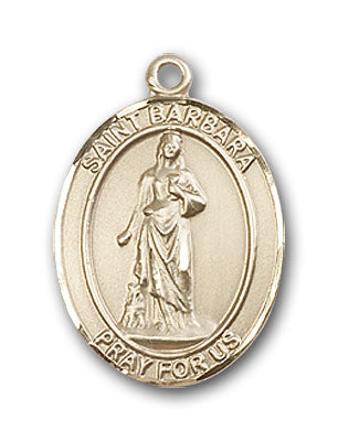14K Gold Saint Barbara Pendant