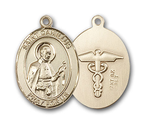 Gold-Filled Saint Camillus of Lellis Nurse Necklace Set