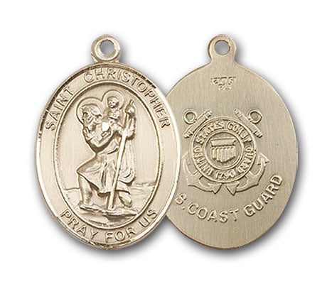 Gold-Filled Saint Christopher Coast Guard Necklace Set