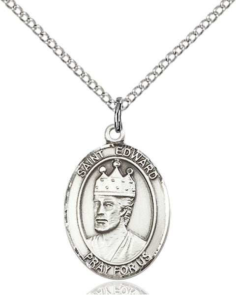 Sterling Silver Saint Edward the Confessor Necklace Set
