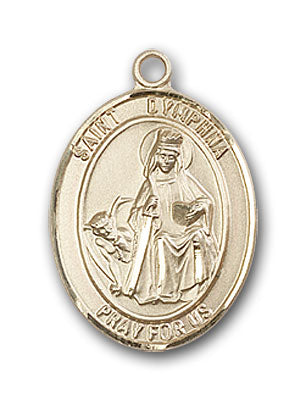 14K Gold Saint Dymphna Pendant