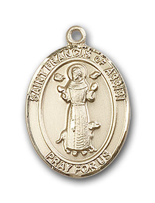 14K Gold Saint Francis of Assisi Pendant