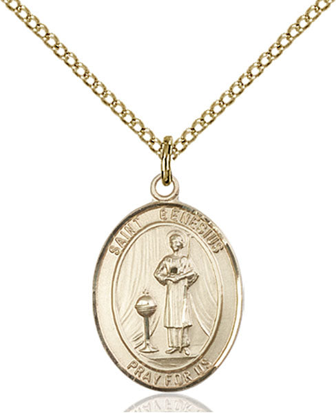 Gold-Filled Saint Genesius of Rome Necklace Set