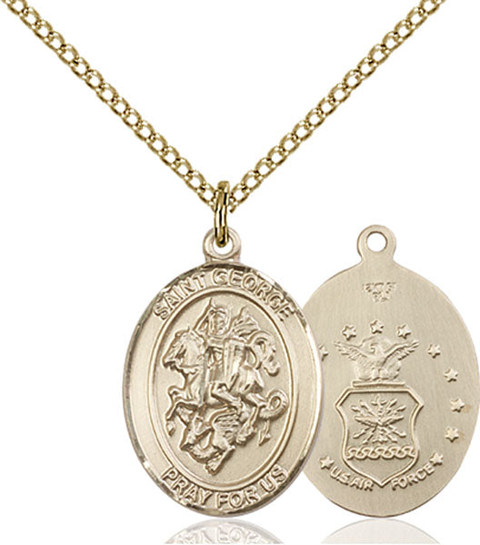 Gold-Filled Saint George Air Force Necklace Set