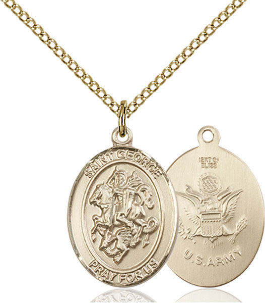 Gold-Filled Saint George Army Necklace Set