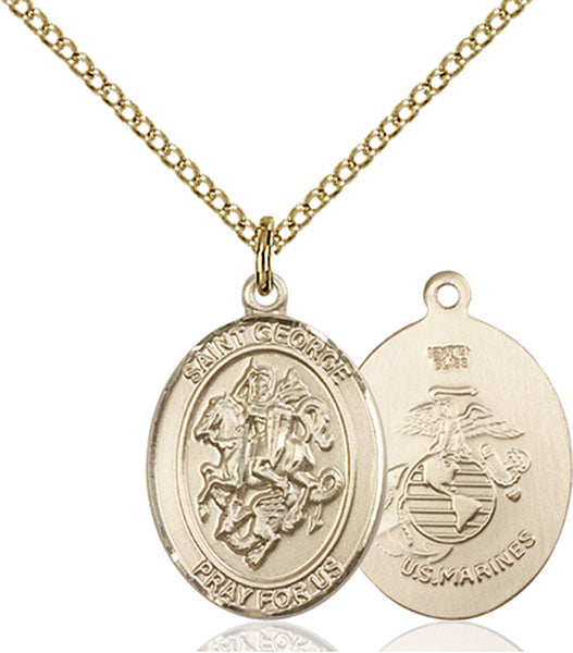 Gold-Filled Saint George Marines Necklace Set