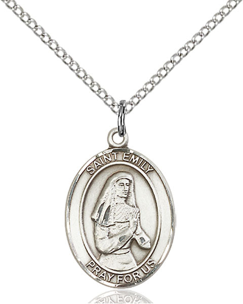 Sterling Silver Saint Emily De Vialar Necklace Set