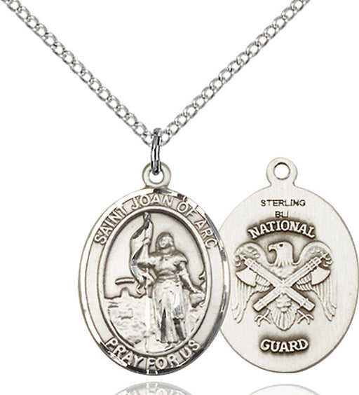 Sterling Silver Saint Joan of Arc National Guard Pend