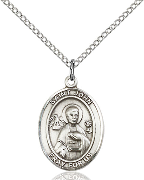 Sterling Silver Saint John the Apostle Necklace Set