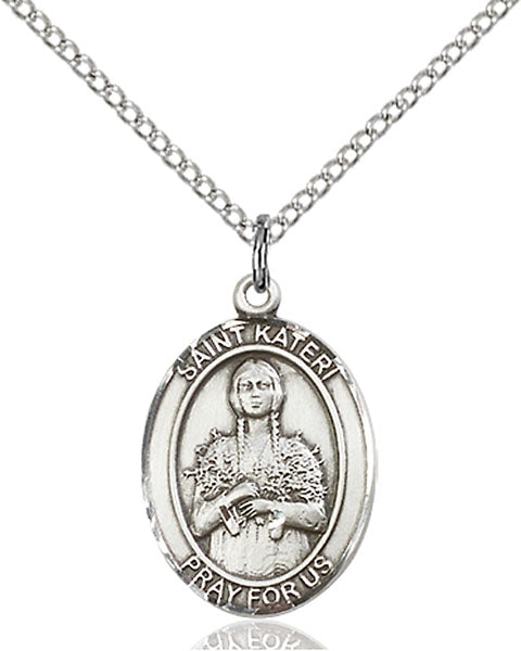 Sterling Silver Saint Kateri Necklace Set