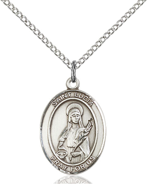 Sterling Silver Saint Lucia of Syracuse Necklace Set