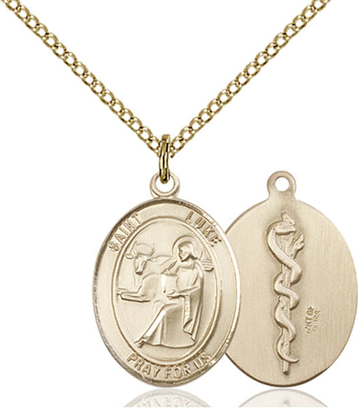 Gold-Filled Saint Luke the Apostle Doctor Necklace Set