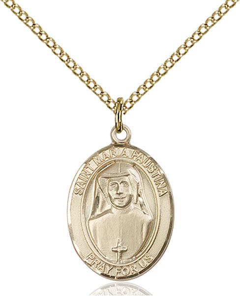 Gold-Filled Saint Maria Faustina Necklace Set