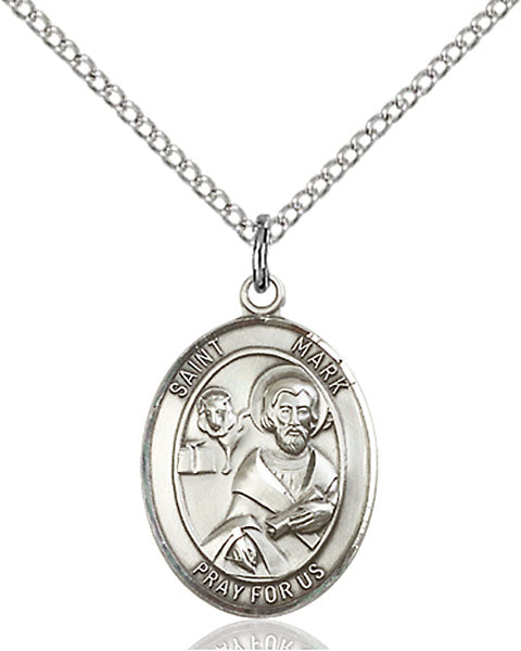Sterling Silver Saint Mark the Evangelist Necklace Set