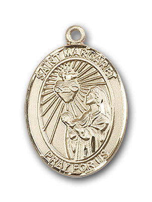 14K Gold Saint Margaret Mary Alacoque Pendant