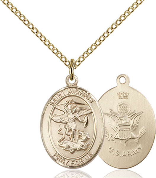 Gold-Filled Saint Michael Army Necklace Set