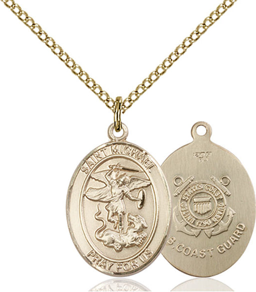Gold-Filled Saint Michael Coast Guard Necklace Set