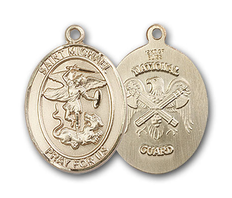 14K Gold Saint Michael National Guard Pendant