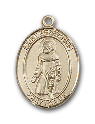 14K Gold Saint Peregrine Laziosi Pendant