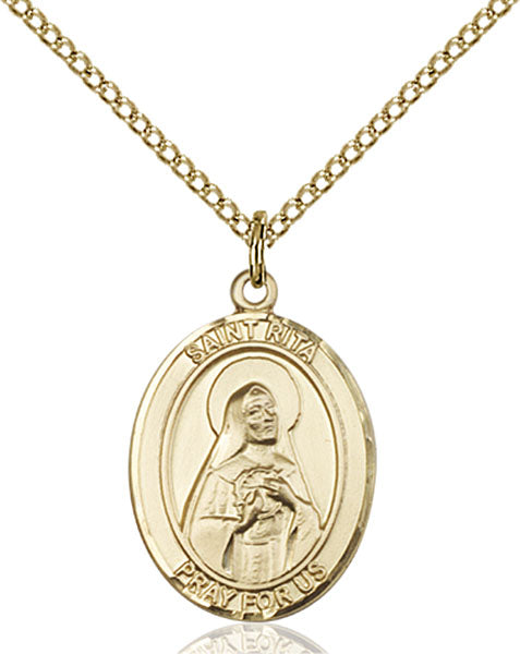 Gold-Filled Saint Rita of Cascia Necklace Set