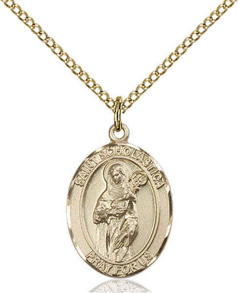 Gold-Filled Saint Scholastica Necklace Set