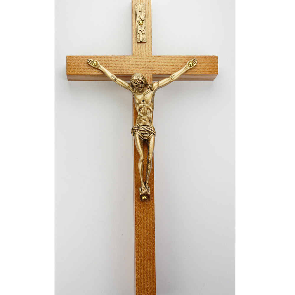 8-inch Walnut Crucifix Gold Corpus