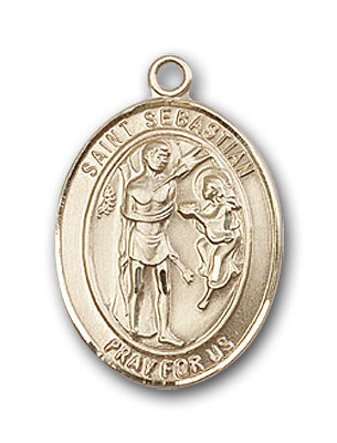 14K Gold Saint Sebastian Pendant