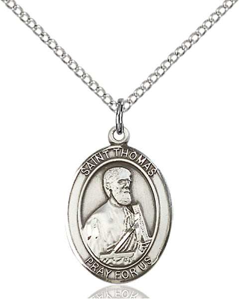 Sterling Silver Saint Thomas the Apostle Necklace Set