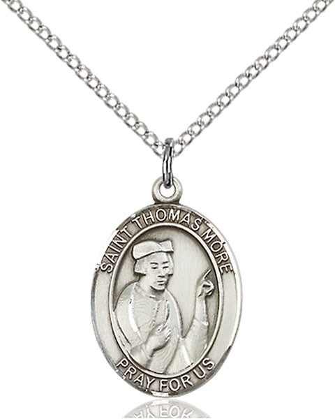 Sterling Silver Saint Thomas More Necklace Set