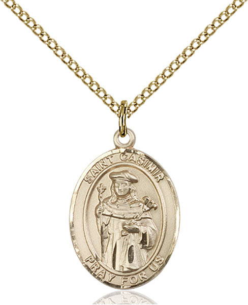 Gold-Filled Saint Casimir of Poland Necklace Set
