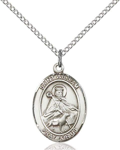 Sterling Silver Saint William of Rochester Necklace Set