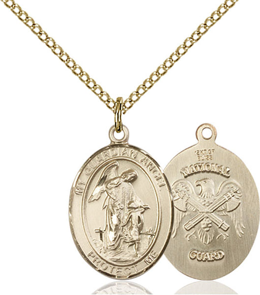 Gold-Filled Guardian Angel, Angel Jewelry National Guard Necklace Set