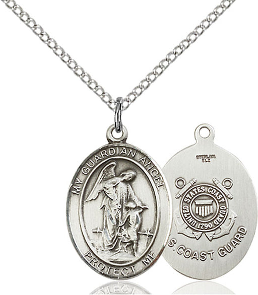 Sterling Silver Guardian Angel, Angel Jewelry Coast Guard Necklace Set