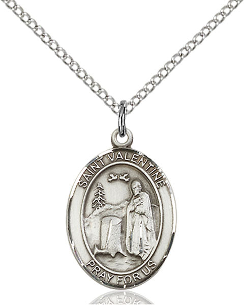 Sterling Silver Saint Valentine of Rome Necklace Set